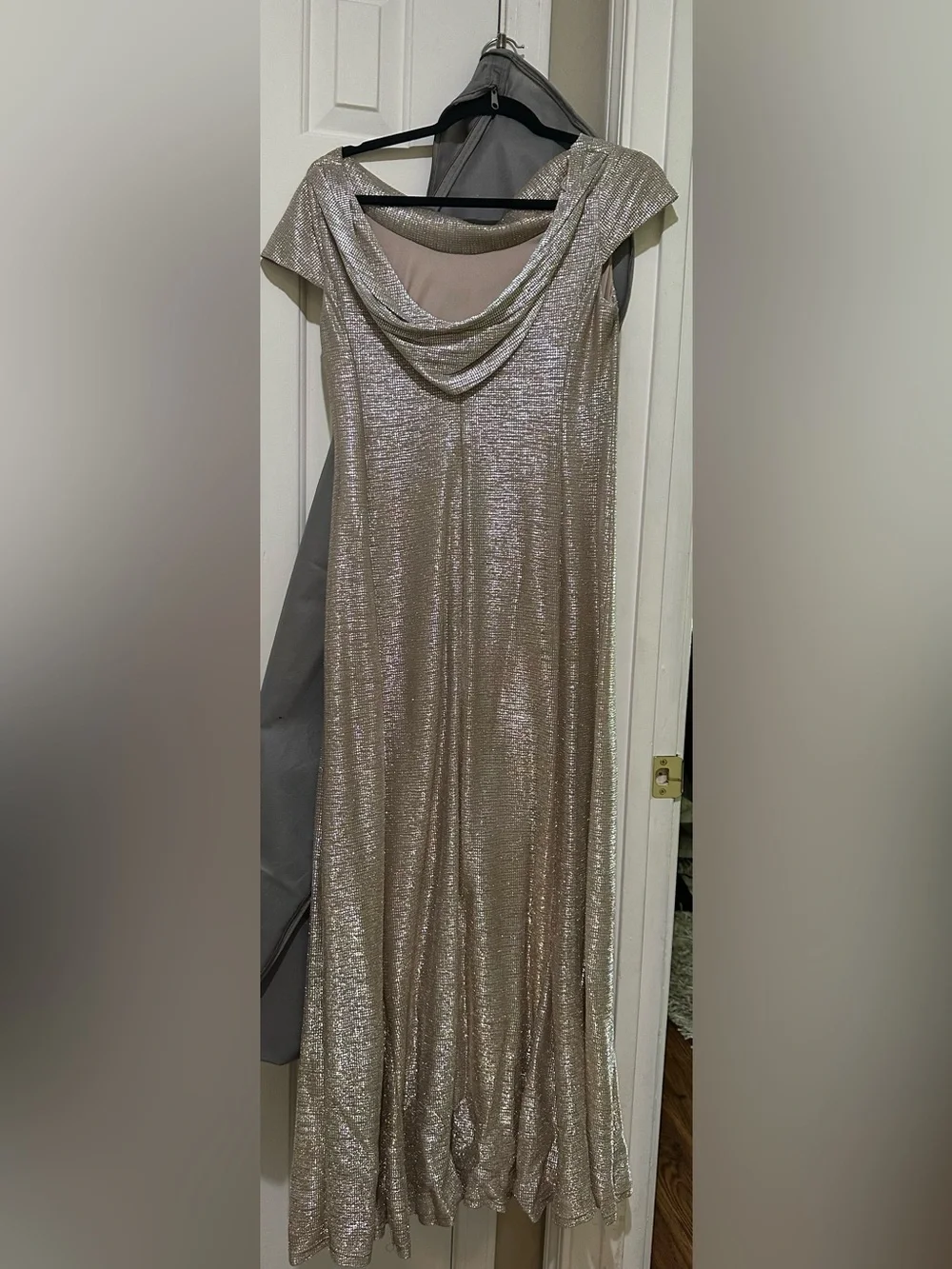Adrianna Papell Taupe Metallic Dress - Picture 7 of 16